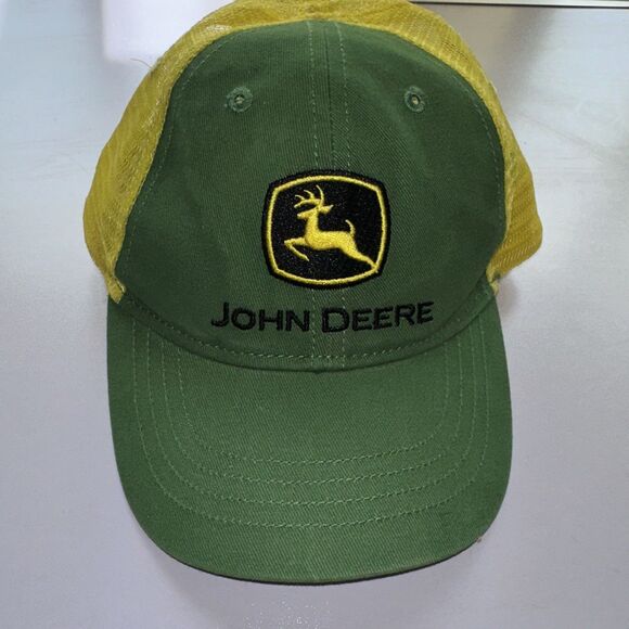 John Deere Tractor Cap Hat Youth Kids Adjustable Snapback Trucker Meshback - Picture 2 of 10